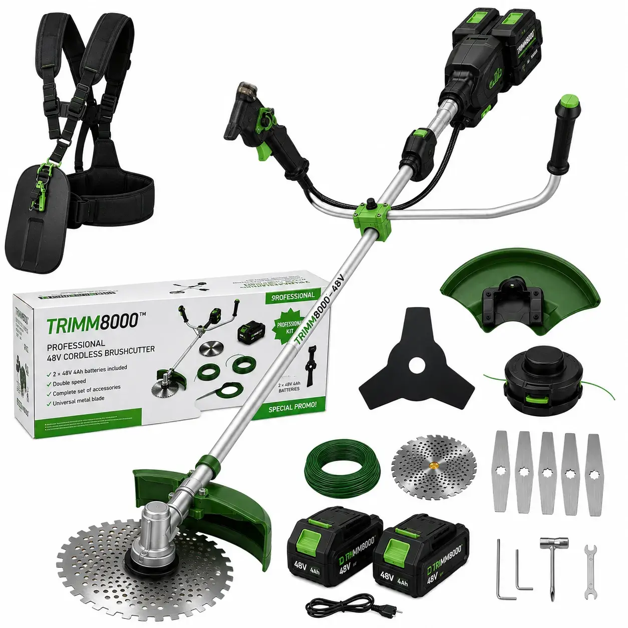 Trimm 8000™ — Decespugliatore cordless 48V con accessori